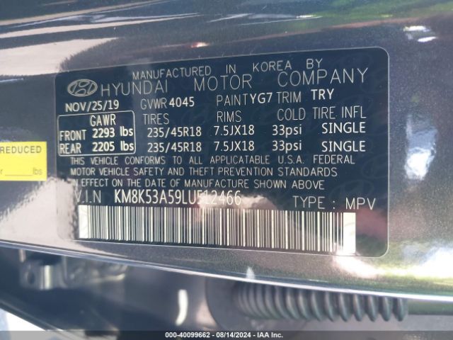 KM8K53A59LU512466 Hyundai Kona Ultimate