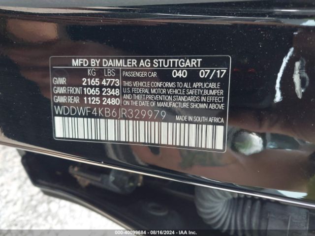 WDDWF4KB6JR329979 Mercedes-Benz C 300 4matic