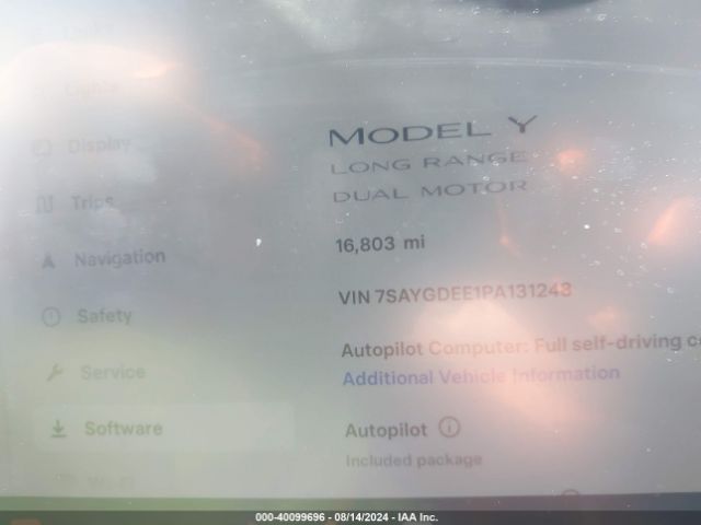 7SAYGDEE1PA131248 Tesla Model Y