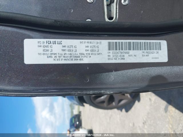 2C3CDXCT5KH740582 Dodge Charger R/t Rwd