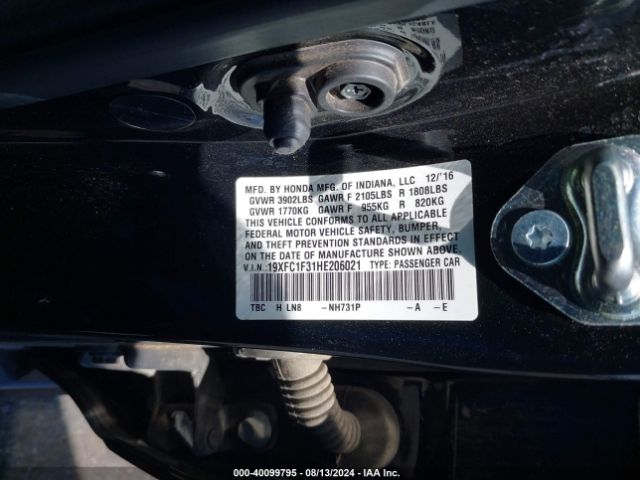 19XFC1F31HE206021 Honda Civic Ex-t