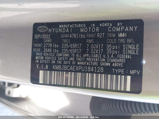 Hyundai TUCSON SEL 2023 KM8JBCAEXPU184128 Image 9