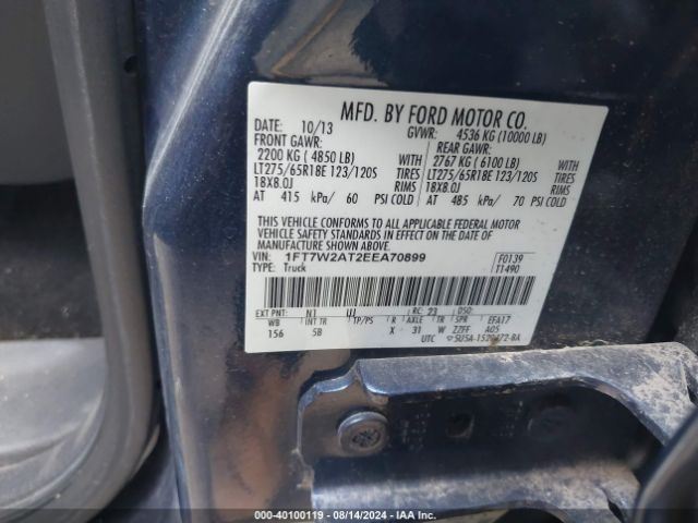 1FT7W2AT2EEA70899 Ford F-250 Lariat