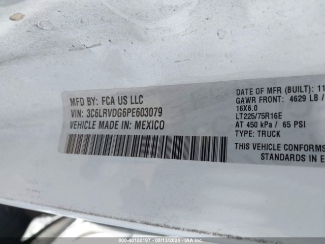 3C6LRVDG6PE603079 RAM Promaster 2500 High Roof 159 Wb