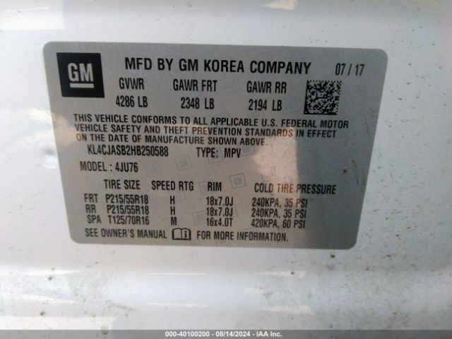 KL4CJASB2HB250588 Buick Encore Preferred