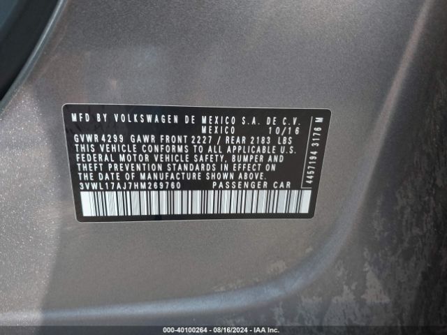 3VWL17AJ7HM269760 Volkswagen Jetta 1.8t Sel/1.8t Sel Premium