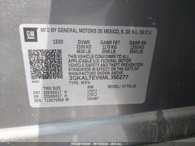 3GKALTEV6ML350277 GMC Terrain Awd Sle
