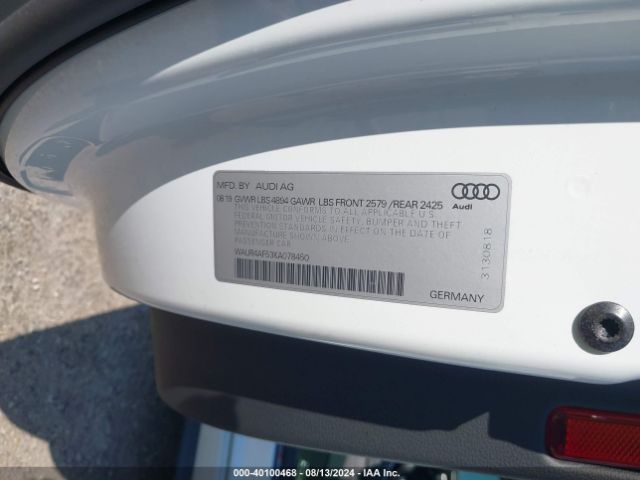 WAUR4AF53KA078450 Audi S5 3.0t Premium