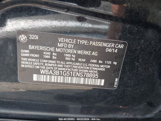 WBA3B1G51ENS78895 BMW 320i