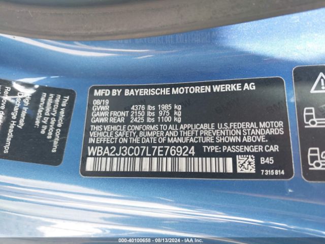 WBA2J3C07L7E76924 BMW 230i Xdrive