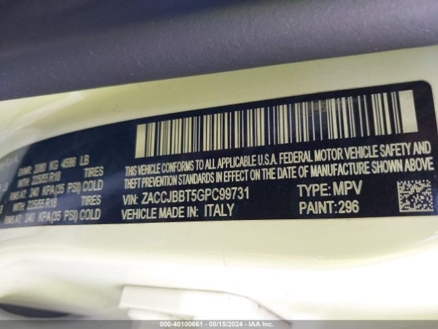 ZACCJBBT5GPC99731 Jeep Renegade Latitude