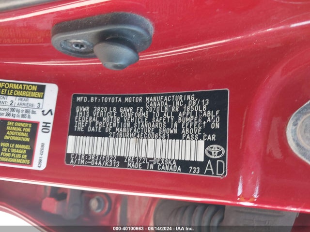 Toyota Corolla S Plus 2014 2T1BURHE4EC006561 Image 9