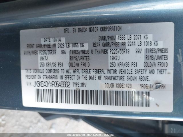JM3KE4DYXF0546662 Mazda Cx-5 Grand Touring