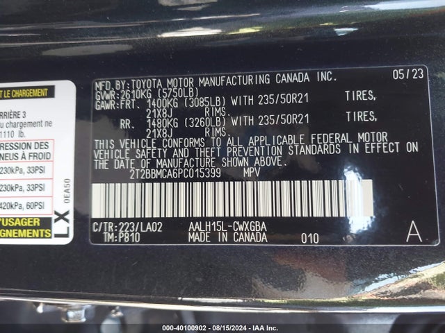 2T2BBMCA6PC015399 Lexus Rx 350h Luxury