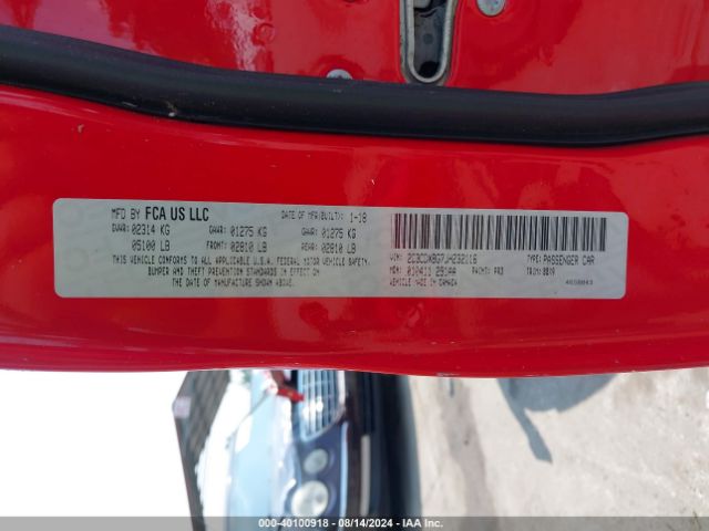 2C3CDXBG7JH232116 Dodge Charger Sxt Rwd