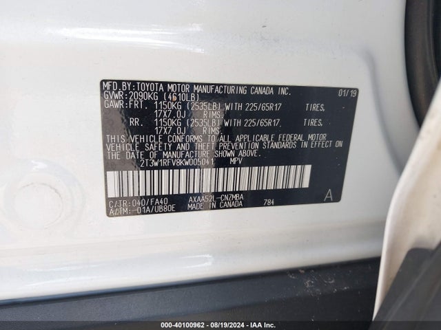 Toyota Rav4 Xle 2019 2T3W1RFV8KW005041 Image 9