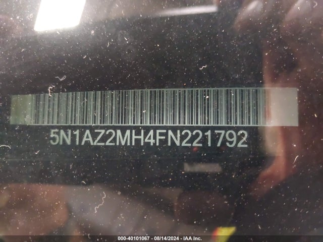 Nissan MURANO SL 2015 5N1AZ2MH4FN221792 Image 9