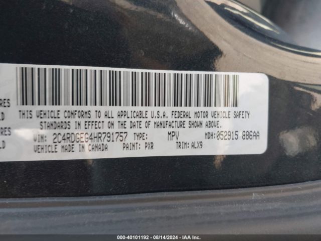 2017 DODGE GRAND CARAVAN 2C4RDGEG4HR791757 Photo 8