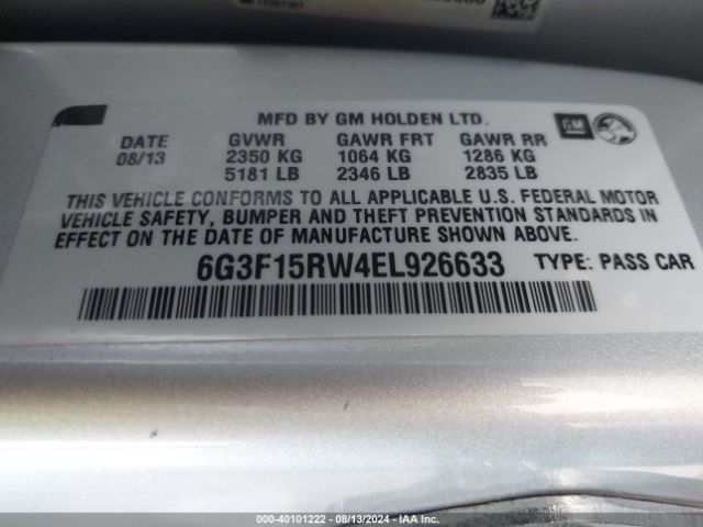 6G3F15RW4EL926633 Chevrolet SS