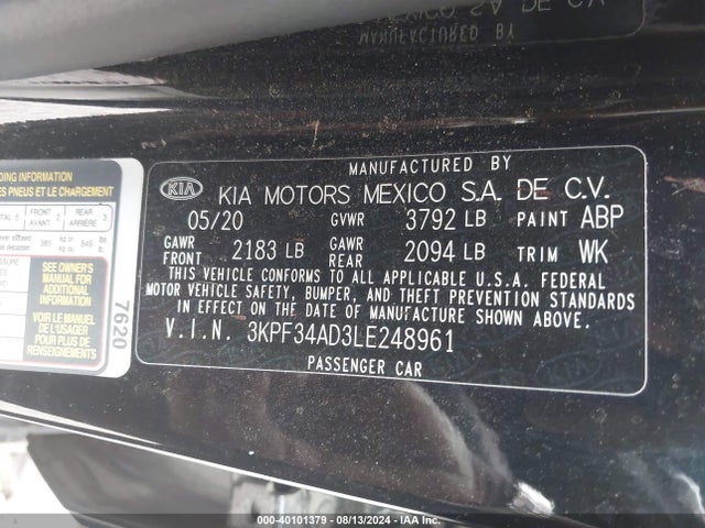 KIA Forte Gt-line 2020 3KPF34AD3LE248961 Image 9