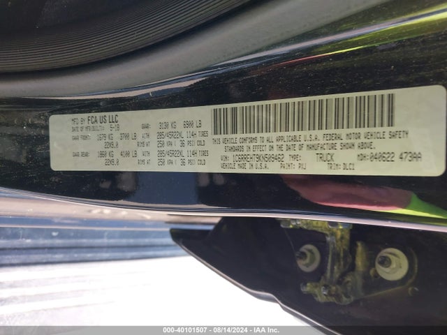 RAM 1500 Limited  4x2 5'7 Box 2019 1C6RREHT9KN509462 Image 9