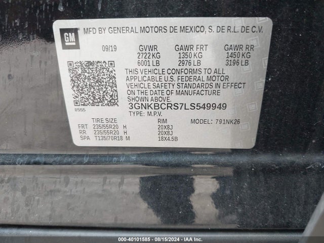 Chevrolet Blazer Fwd 2lt 2020 3GNKBCRS7LS549949 Image 9