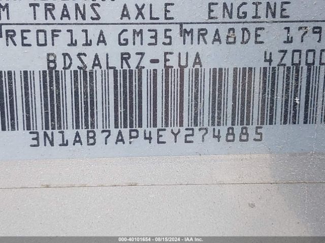 3N1AB7AP4EY274885 Nissan SENTRA SR