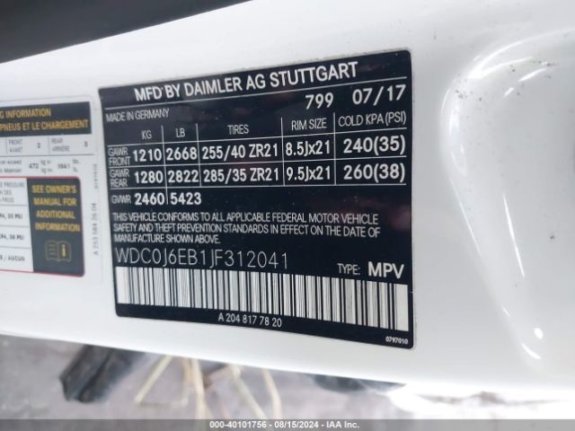 WDC0J6EB1JF312041 Mercedes-Benz Amg Glc 43 Coupe 4matic
