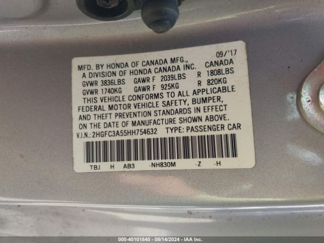 2HGFC3A55HH754632 Honda CIVIC SI