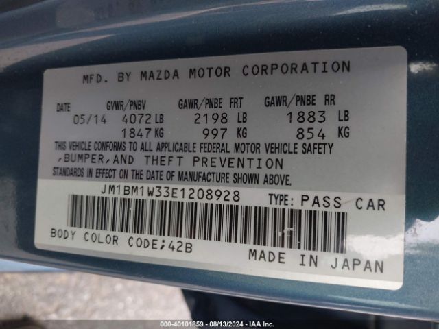 JM1BM1W33E1208928 Mazda Mazda3 S Grand Touring