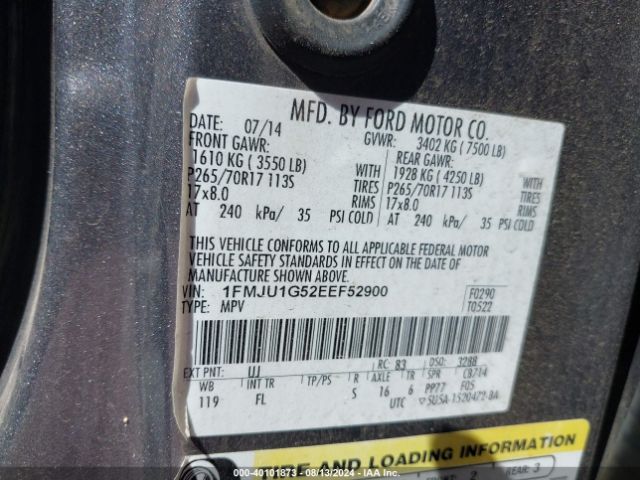 1FMJU1G52EEF52900 Ford Expedition Xl