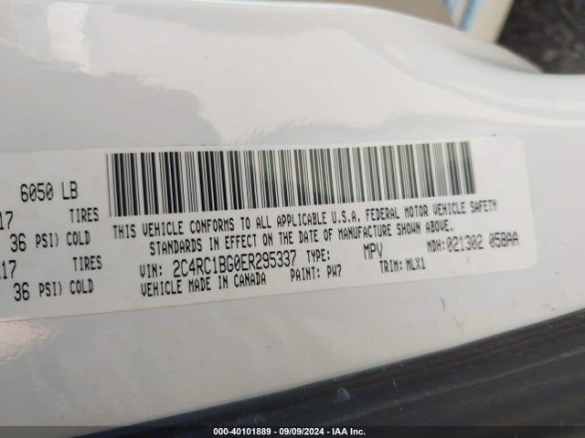 2C4RC1BG0ER295337 Chrysler Town & Country Touring
