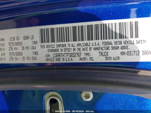 1C6RR7HT7FS652767 RAM 1500 Sport