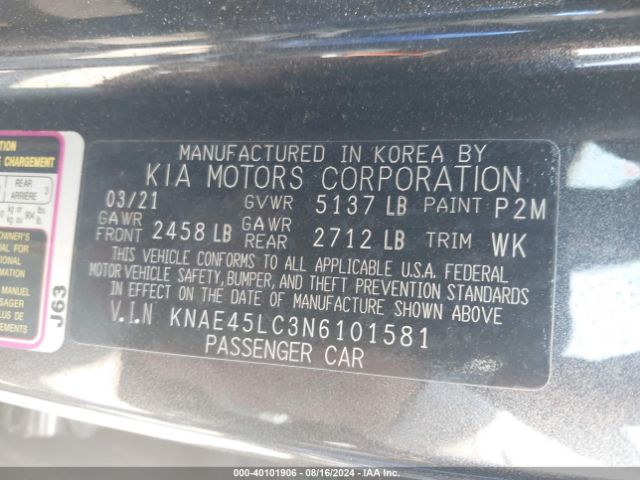KNAE45LC3N6101581 KIA Stinger Gt1
