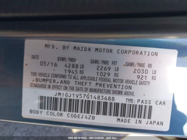 JM1GJ1V57G1483688 Mazda MAZDA6