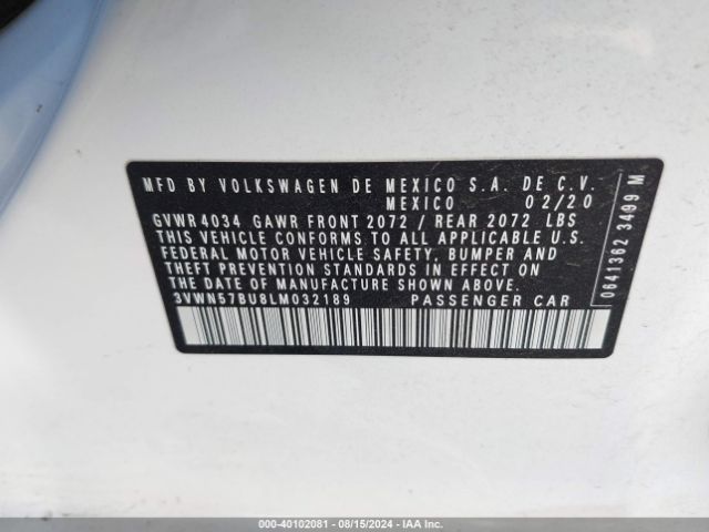 3VWN57BU8LM032189 Volkswagen Jetta 1.4t R-line/1.4t S