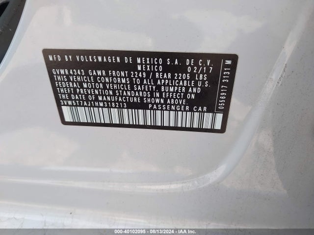 3VW5T7AJ1HM318213 Volkswagen JETTA GLI