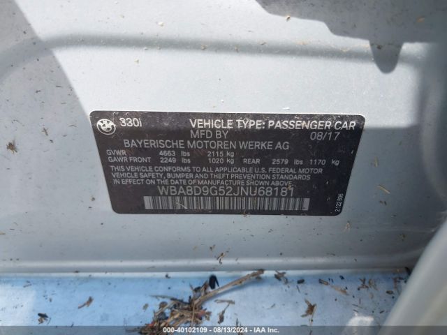 WBA8D9G52JNU68181 BMW 330i Xdrive