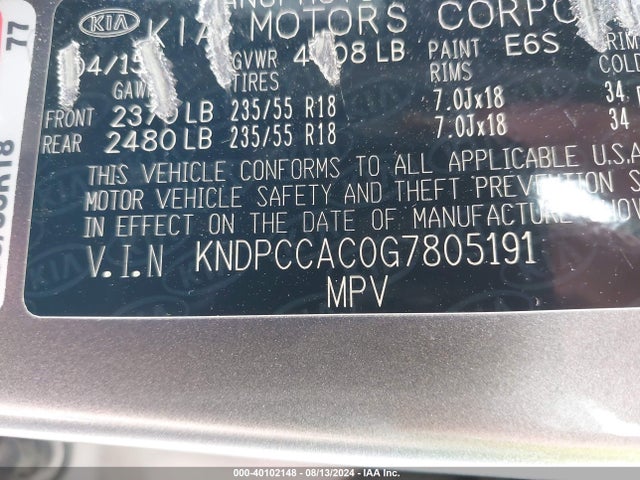 KIA Sportage Ex 2016 KNDPCCAC0G7805191 Image 9