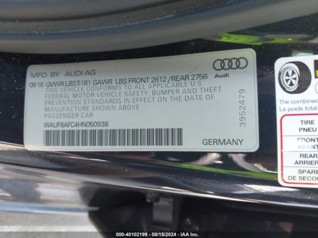 WAUF8AFC4HN050938 Audi A6 2.0t Premium
