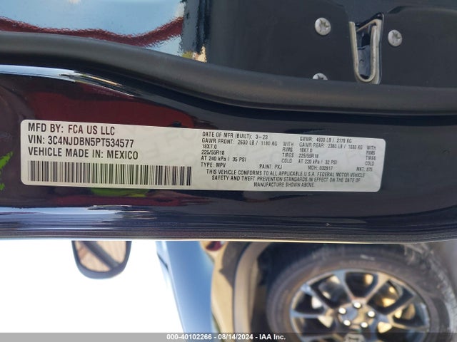 3C4NJDBN5PT534577 Jeep Compass Altitude 4x4