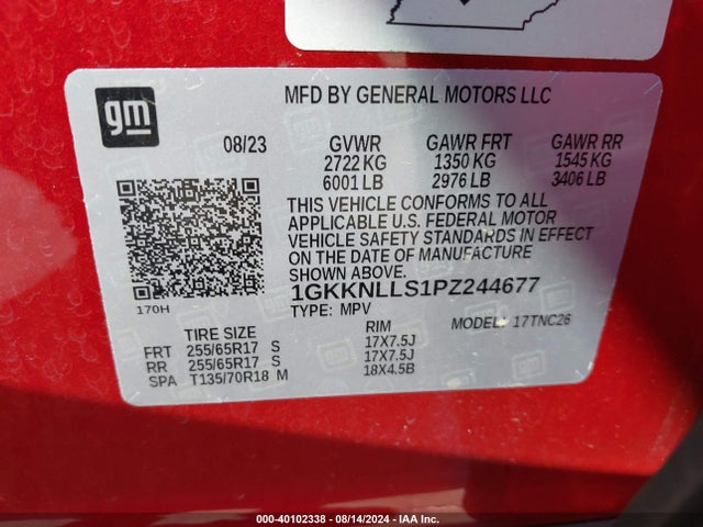 1GKKNLLS1PZ244677 GMC Acadia Awd At4