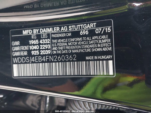 Mercedes-Benz CLA 250 2015 WDDSJ4EB4FN260362 Image 9