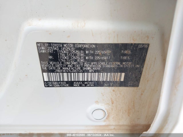 Toyota RAV4 LE 2016 JTMZFREV7GJ082165 Image 9