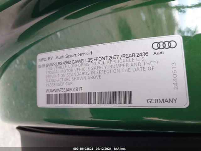 2018 AUDI RS 5 WUAPWAF53JA904817 Photo 8