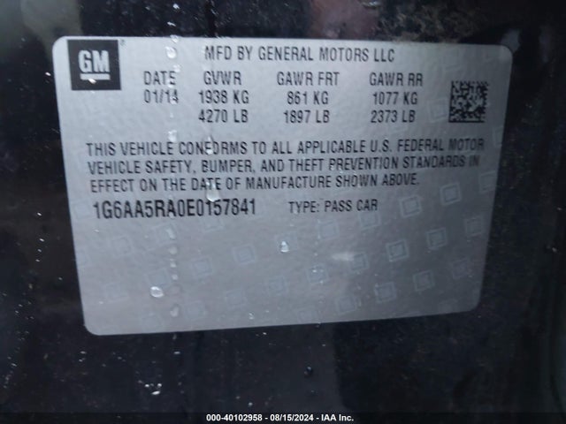 Cadillac Ats Standard 2014 1G6AA5RA0E0157841 Image 9
