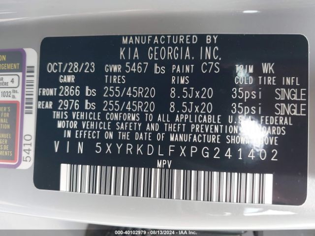 5XYRKDLFXPG241402 KIA Sorento X-line Sx Prestige