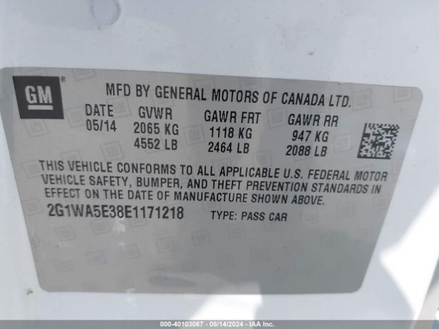 2G1WA5E38E1171218 Chevrolet Impala Limited Ls