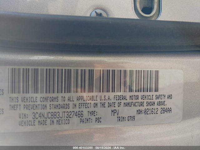 3C4NJCBB3JT327466 Jeep Compass Altitude Fwd
