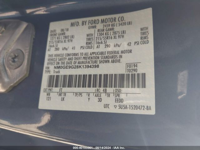 NM0GE9G28K1394398 Ford Transit Connect Titanium